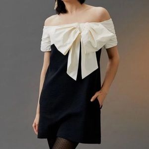 Anthropologie Maeve NWT Colorblock Shift Big Bow Dress NWT